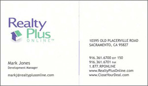 Realty Plus Online Business Card - Development Manager
